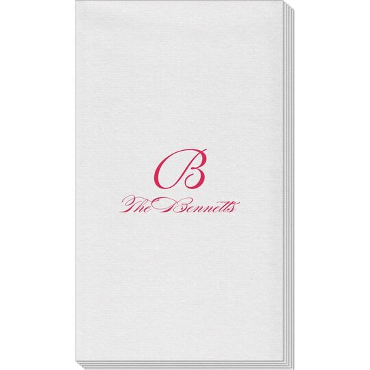 Pick Your Initial Monogram with Text Linen Like Guest Towels